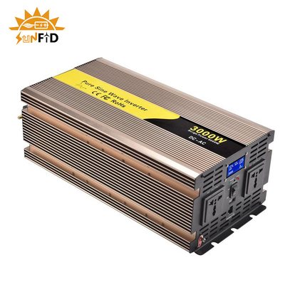 24V 48V 3000 Watt Biến tần sóng sin tinh khiết 12 Volt DC sang AC 110V 220V Năng lượng mặt trời