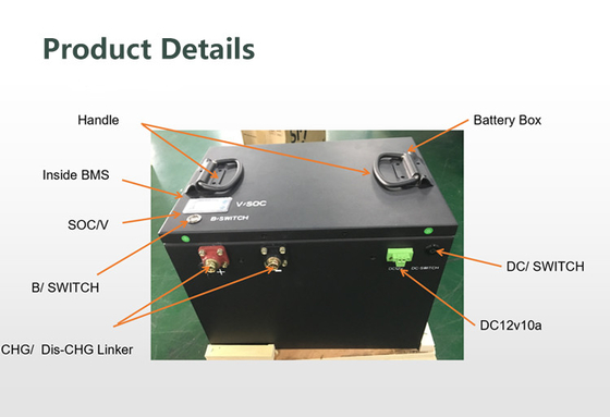 Pin Lithium 100Ah 48 Volt cho Xe Golf 51.2v 200Ah Lifepo4 với bộ sạc Bms