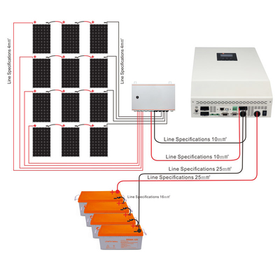 5000w Tắt lưới Hệ thống điện mặt trời khu dân cư Hoàn thành 5kw